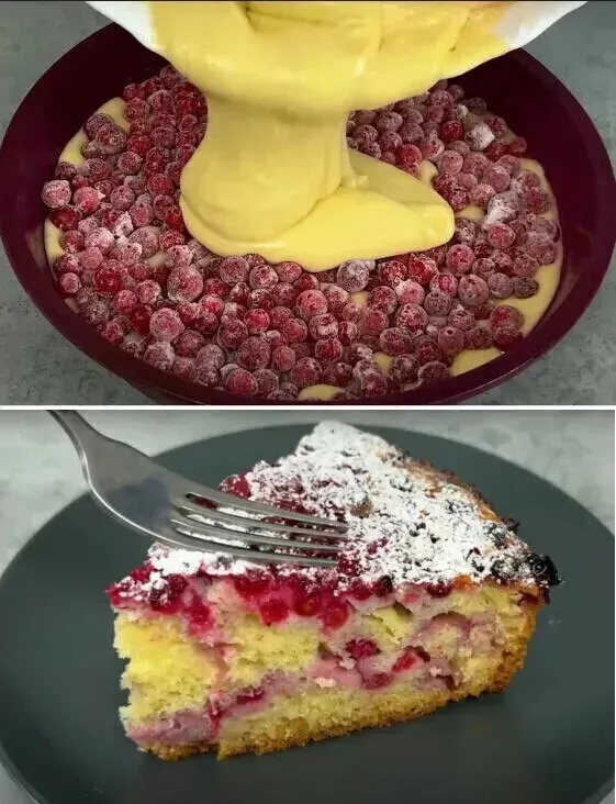 Пирог с замороженными ягодами. Рецепт на каждый день😋