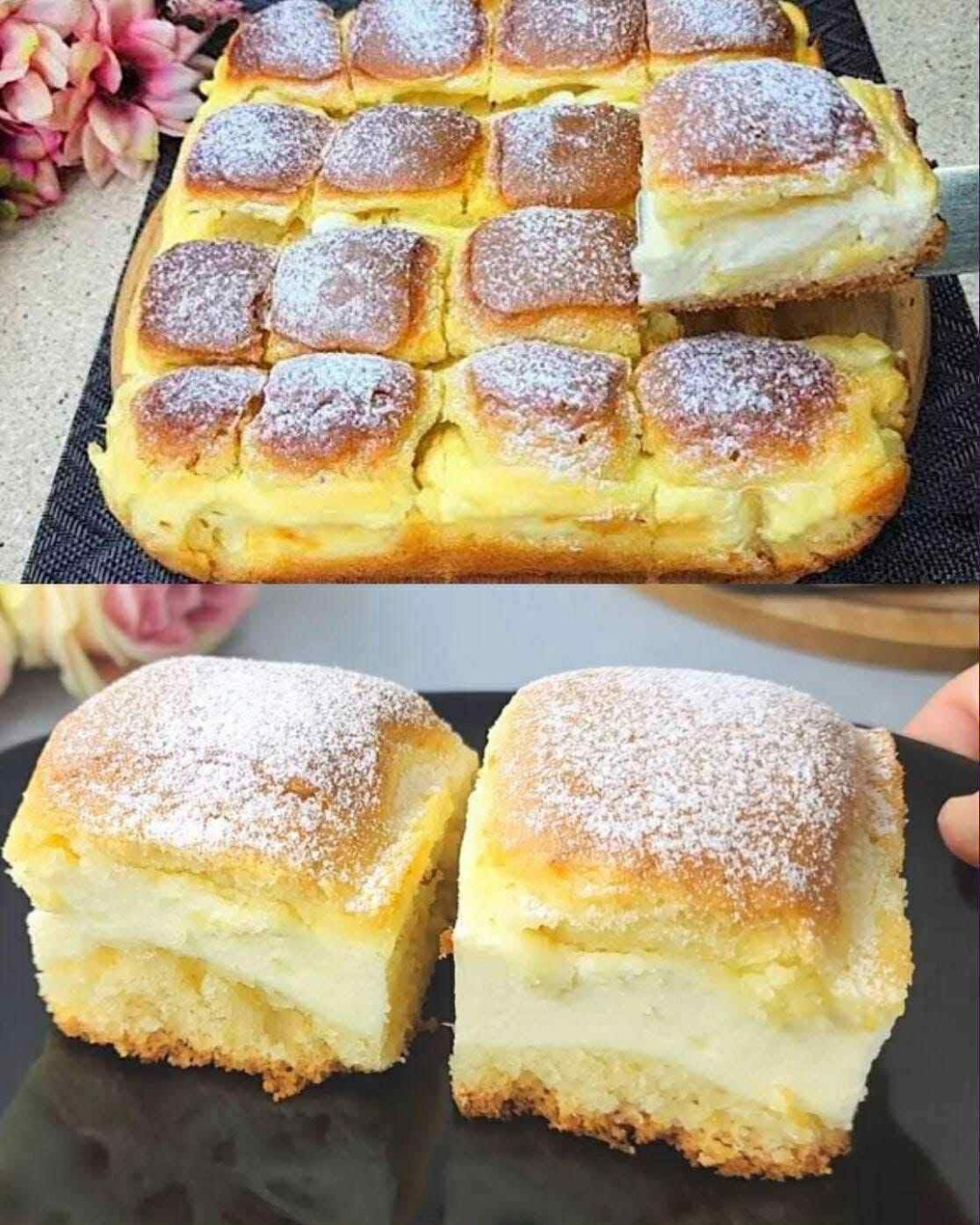 Coptură cu brânză cremoasă și blat pufos