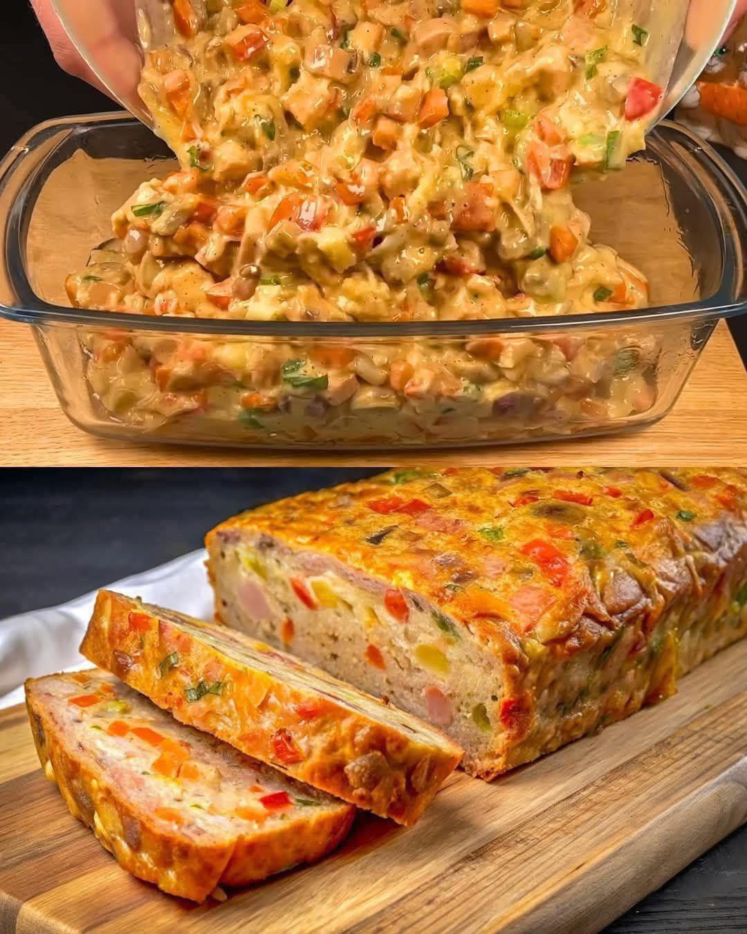 Omletă sărată la cuptor cu legume și șuncă – rețetă simplă, pufoasă și delicioasă