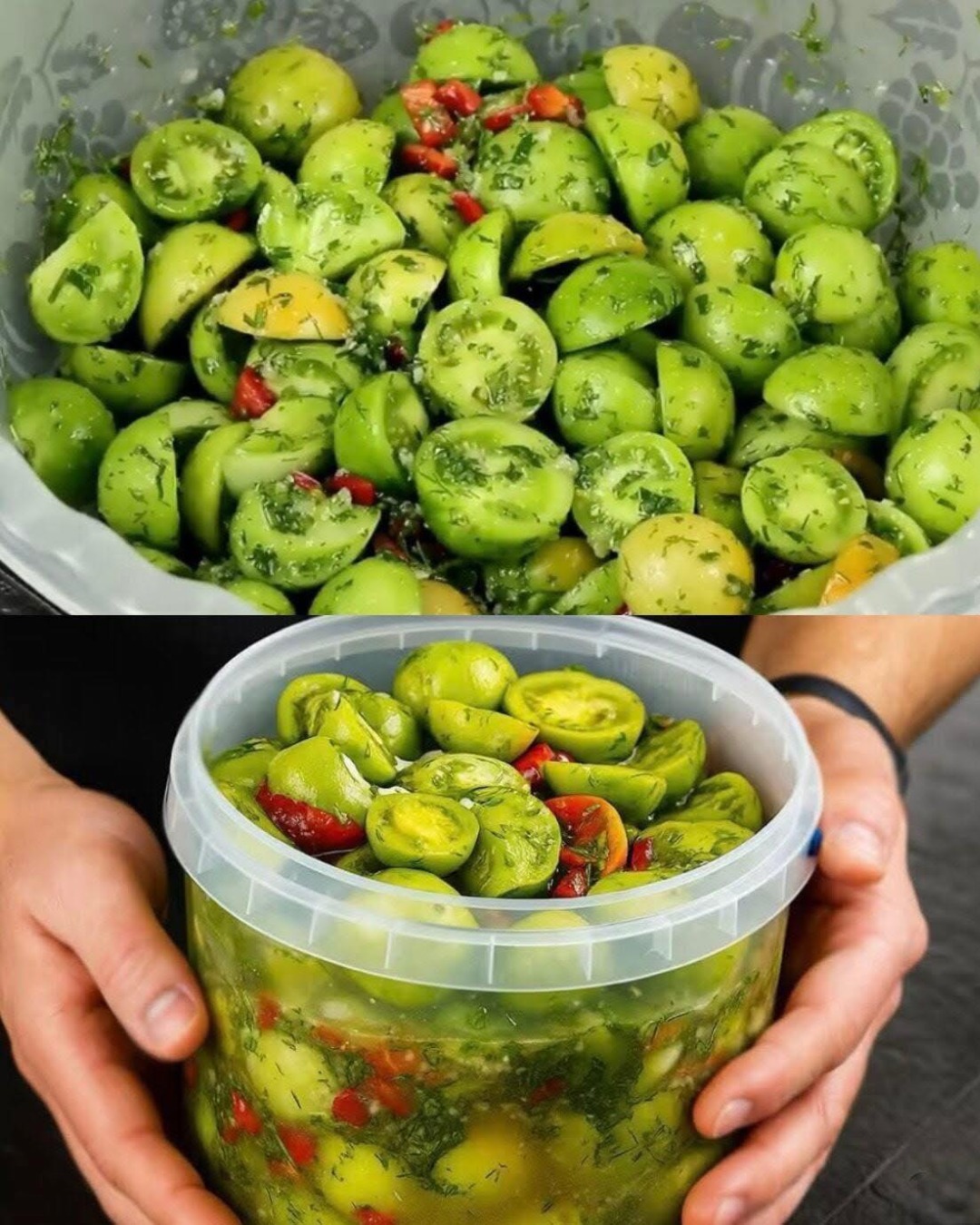 Salată din Roșii Verzi Marinate Salată din Roșii Verzi Marinate