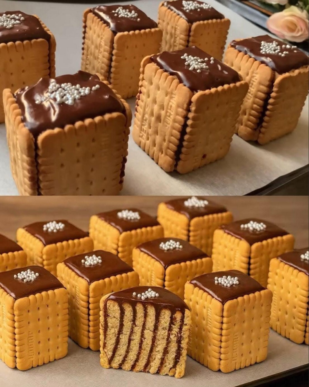 Cuburi cu ciocolată și biscuiți – Desert rapid în 10 minute Cuburi cu ciocolată și biscuiți – Desert rapid în 10 minute
