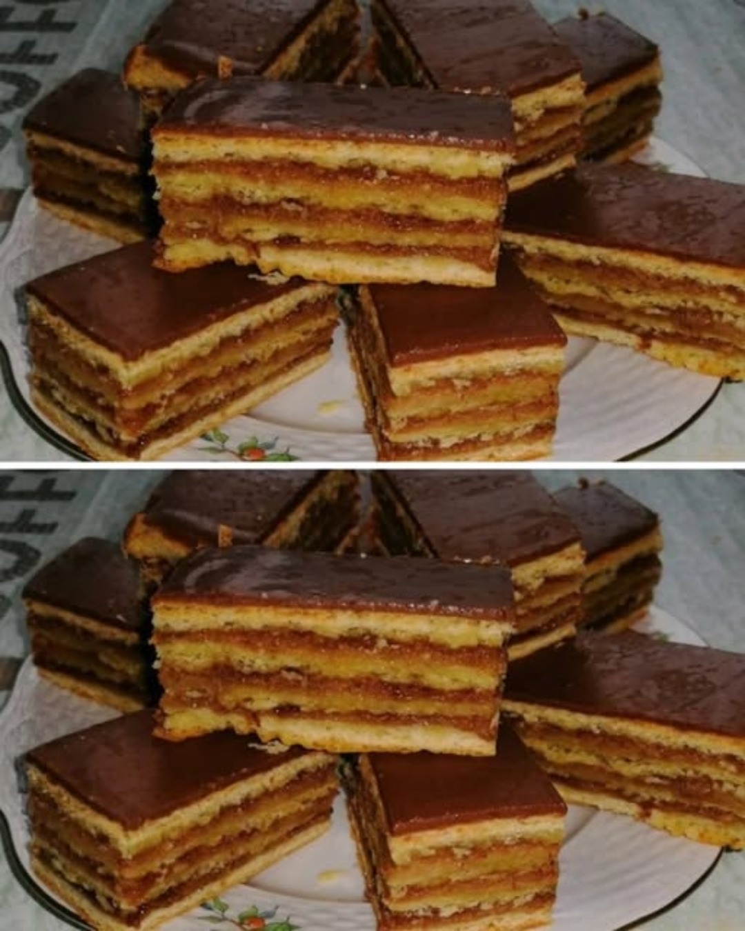 Prăjitura celor 4 foi cu gem și nucă – un deliciu clasic în haină de ciocolată Prăjitura celor 4 foi cu gem și nucă – un deliciu clasic în haină de ciocolată