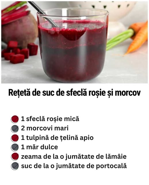 Rețetă de Suc de Sfeclă Roșie și Morcov – Elixirul Natural al Sănătății