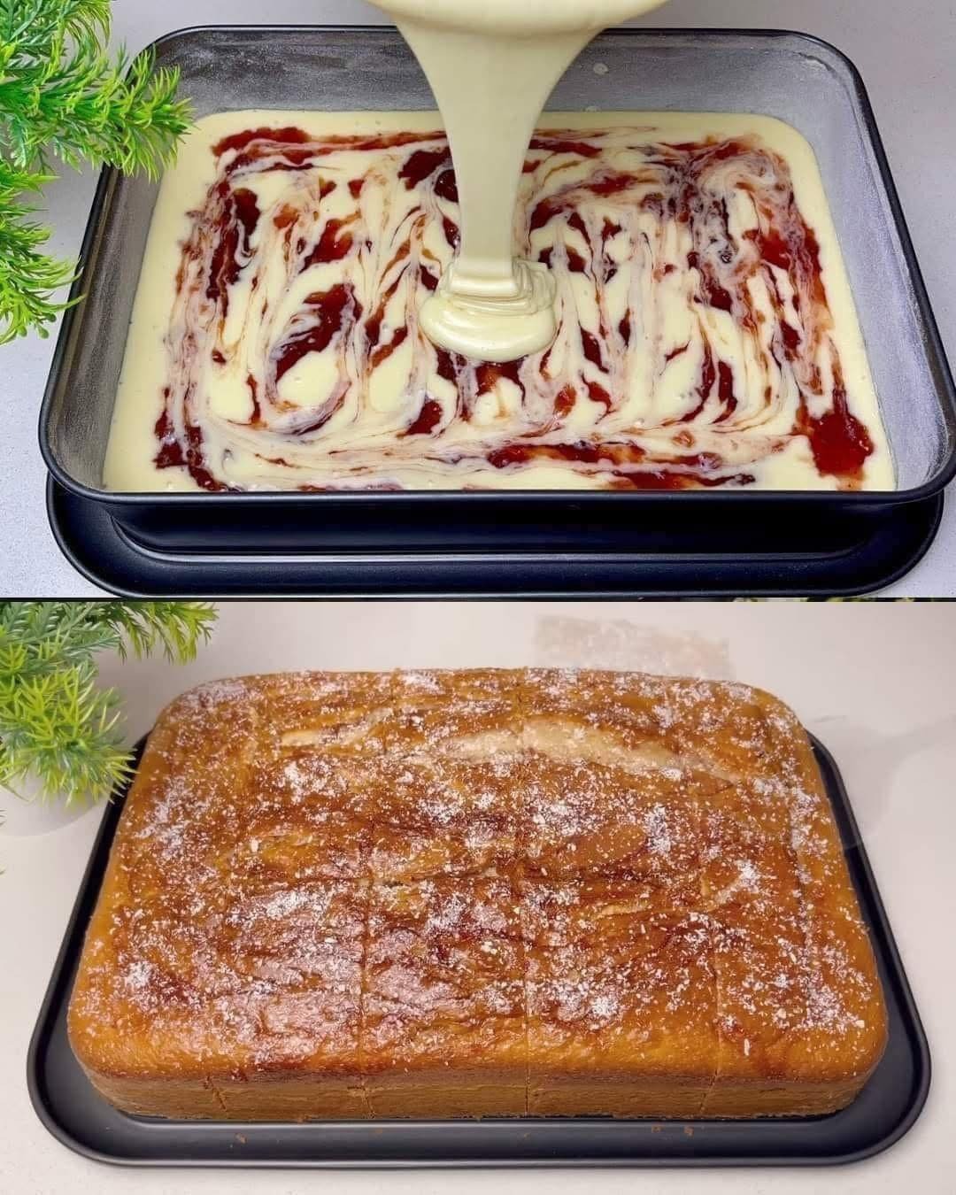 Tort cu iaurt vanilat, gem și nucă de cocos – pufos și delicios