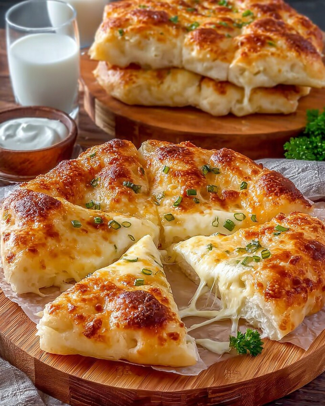 Pâine mediteraneană cu brânză, feta și cașcaval Pâine mediteraneană cu brânză, feta și cașcaval