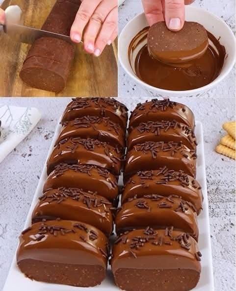PRĂJITURI FĂRĂ COACERE CU BISCUIȚI ȘI CIOCOLATĂ