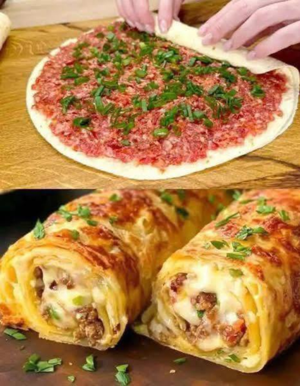 Rulouri din tortilla cu carne și brânză