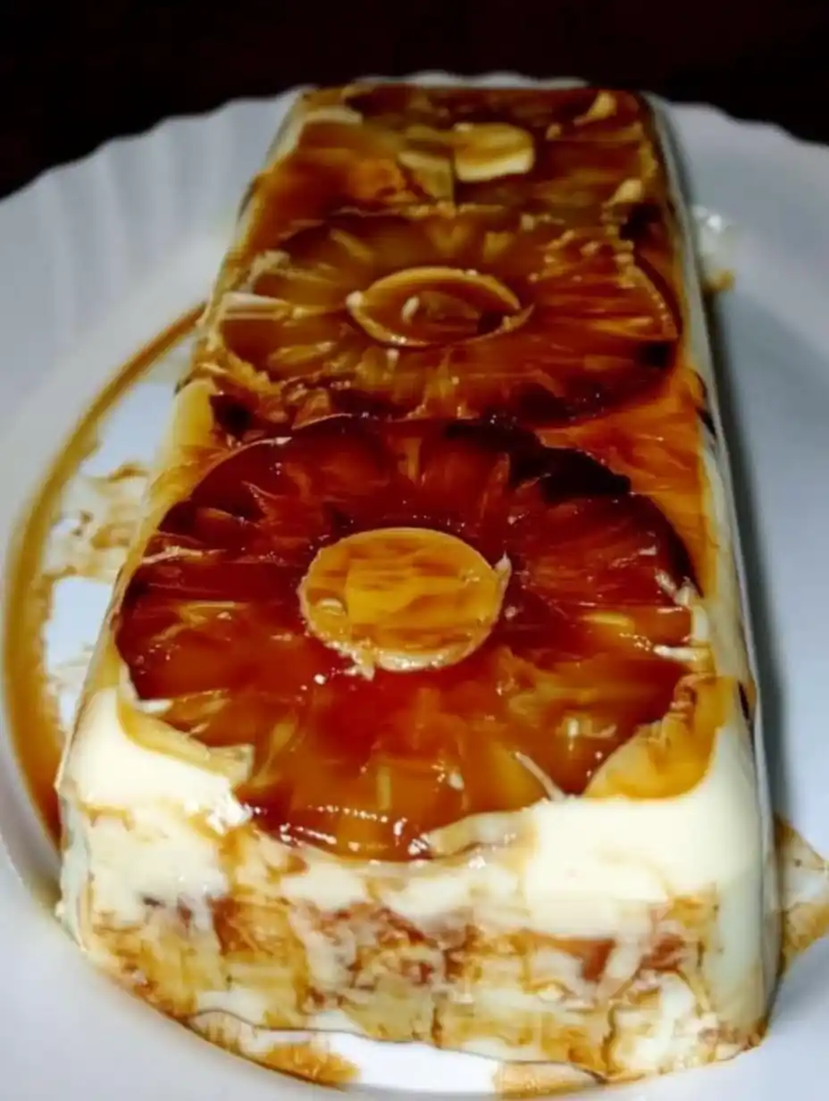 Tartă de Ananas Fără Coacere cu Caramel