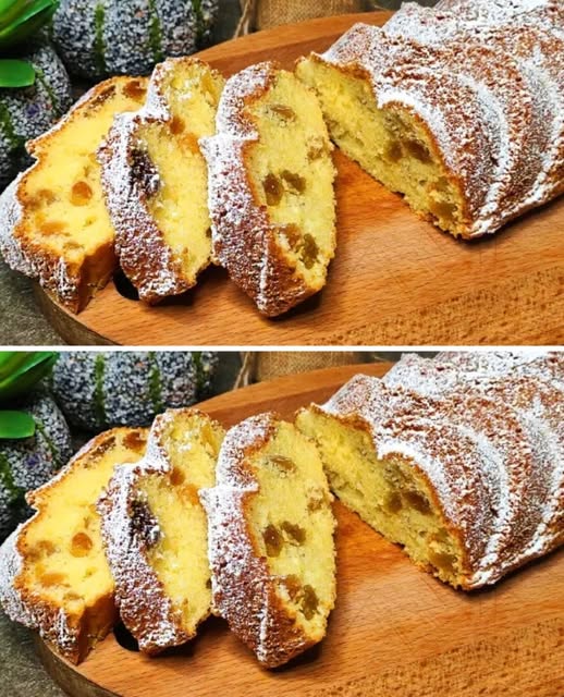 Chec pufos cu brânză dulce și stafide