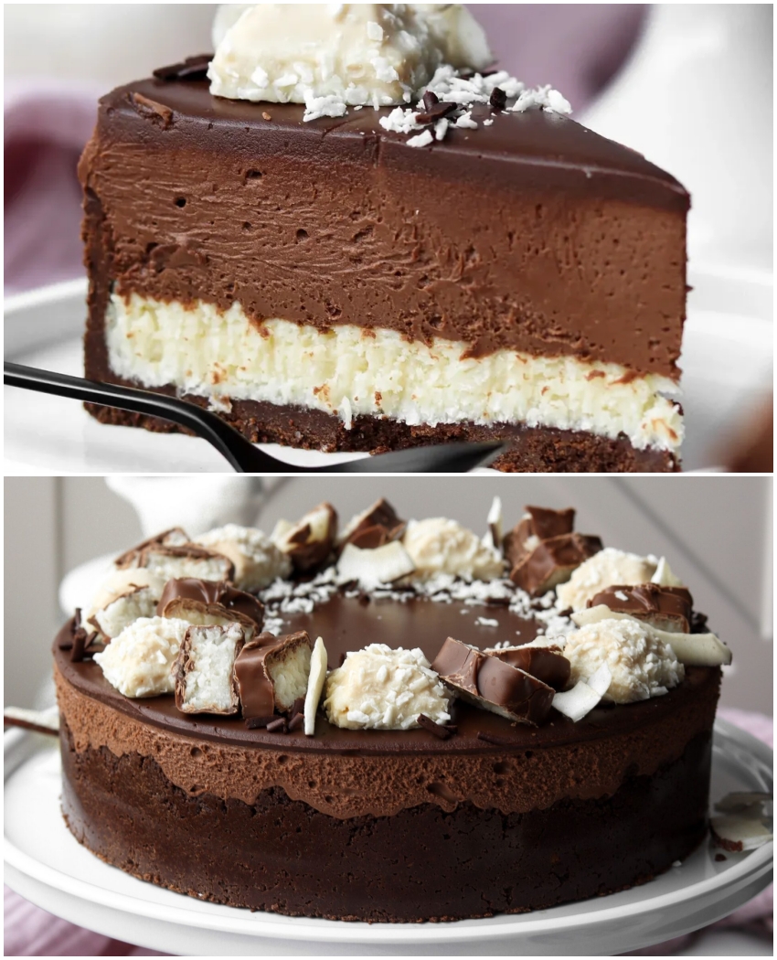Cheesecake cu ciocolată și cocos