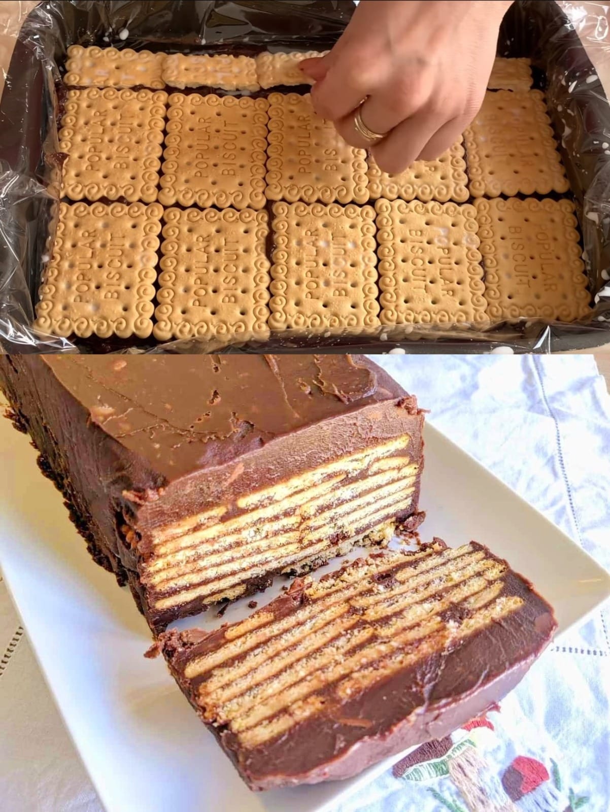 desertul nemțesc cu biscuiți și cremă de ciocolată
