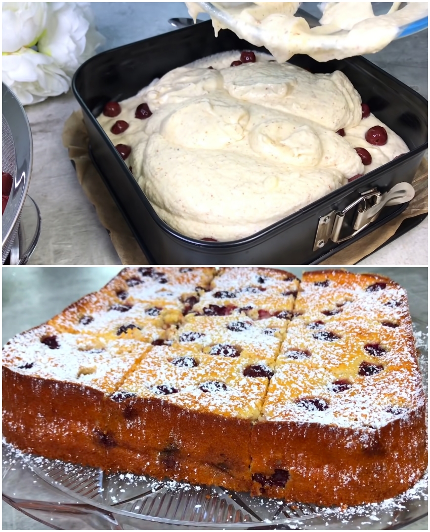 Prăjitură la tavă cu iaurt și brânză dulce