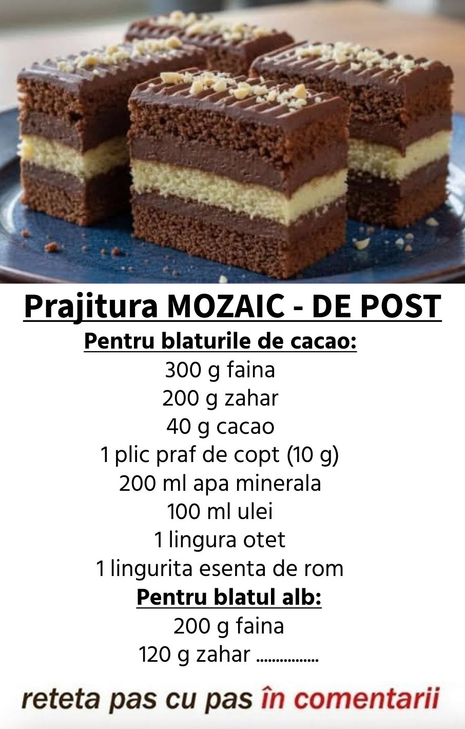 Prăjitura Mozaic de Post 