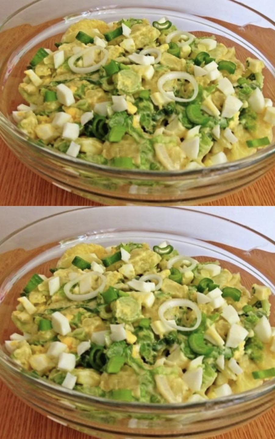 Salată de cartofi cu ouă și salată verde