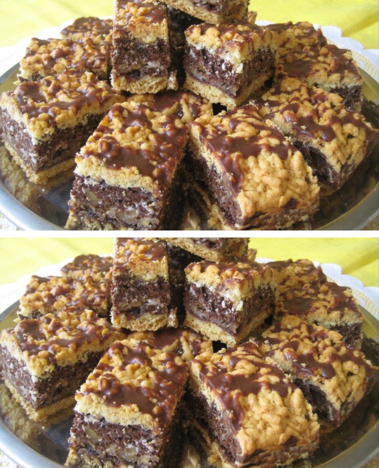 Prăjitură aromată de post cu nucă și ciocolată