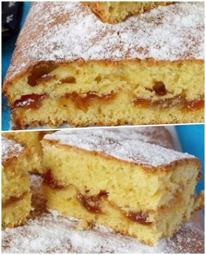 Prăjitură de casă pufoasă și gustoasă cu gem