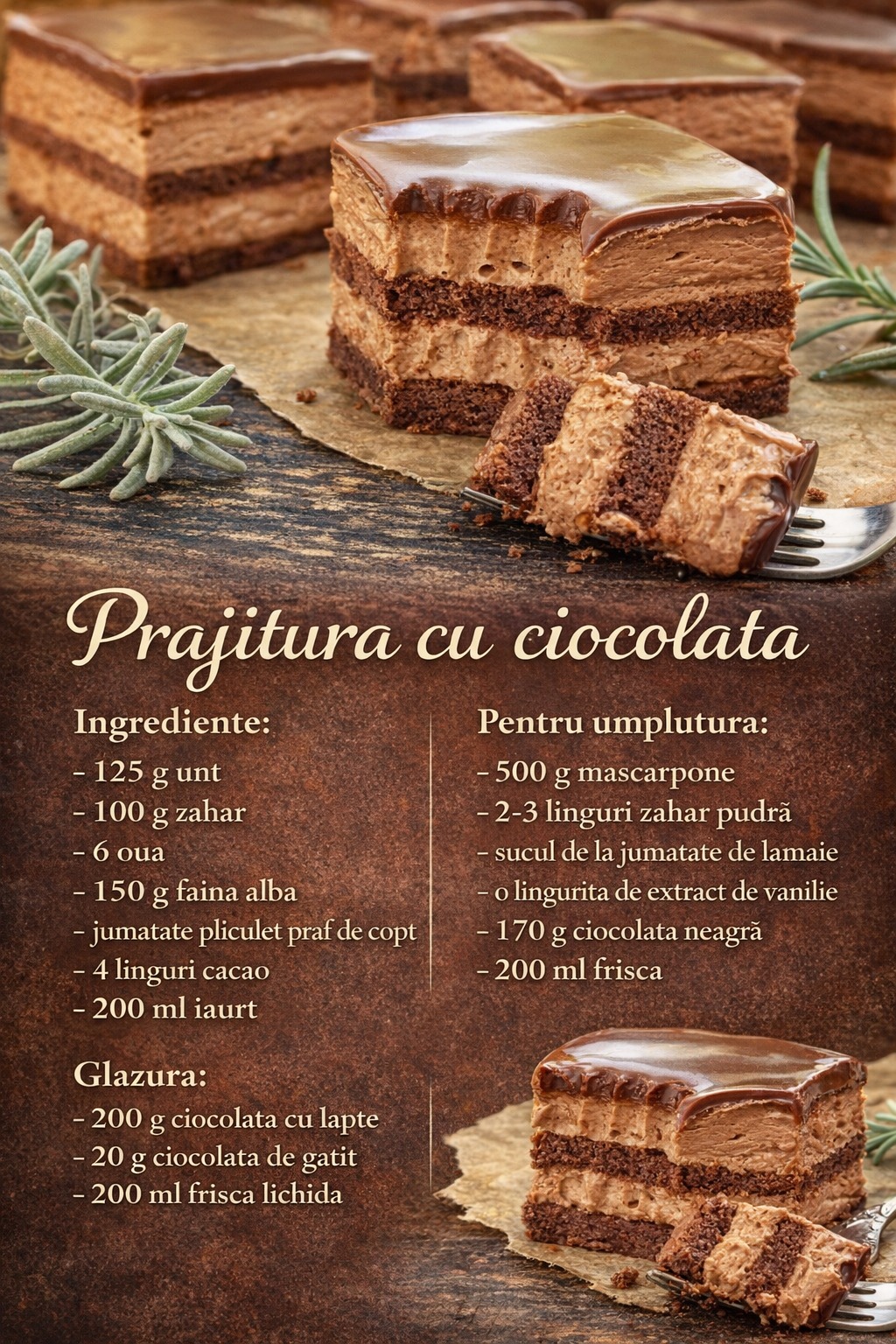 Prăjitură cu ciocolată și mascarpone