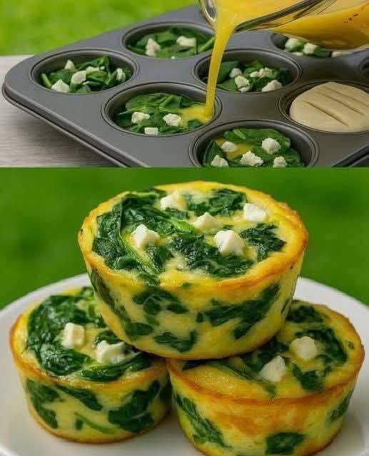 Brioșe cu spanac și feta