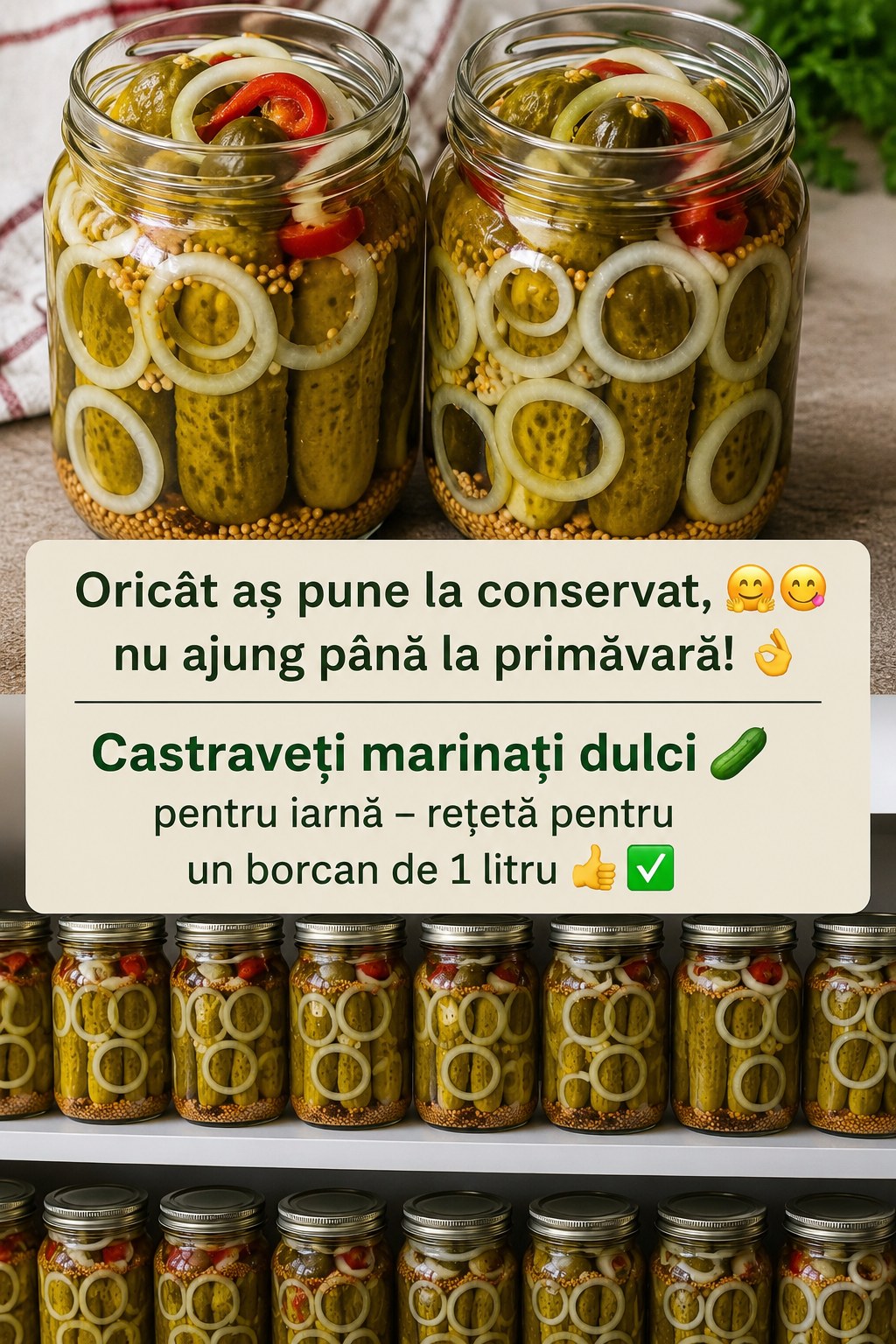 Castraveți marinați dulci pentru iarnă
