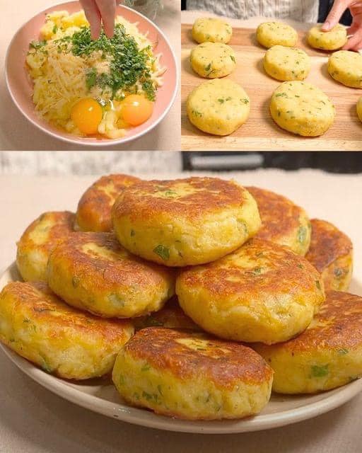 Clătite de cartofi cu brânză feta Clătite de cartofi cu brânză feta