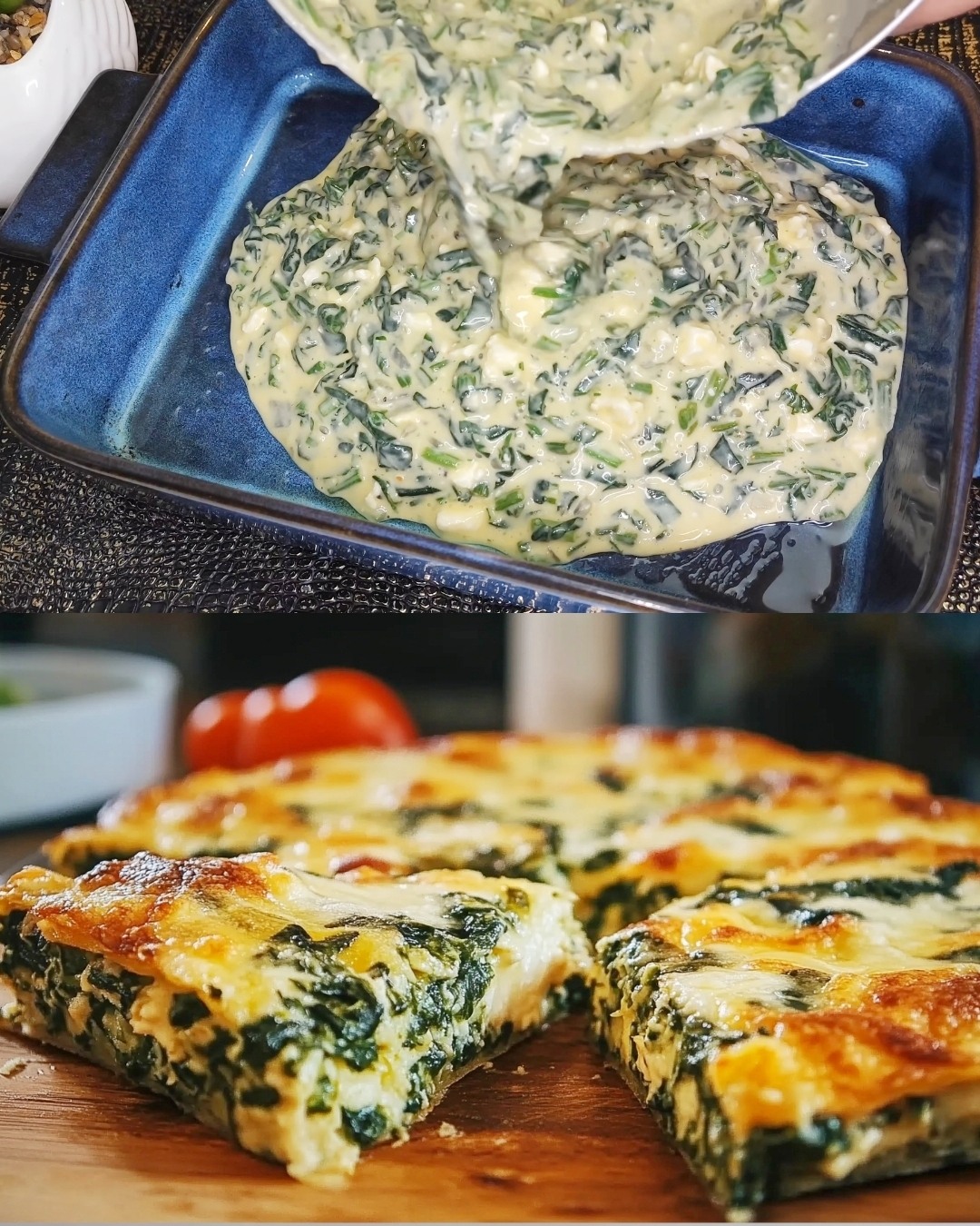 Plăcintă cu spanac și feta Plăcintă cu spanac și feta