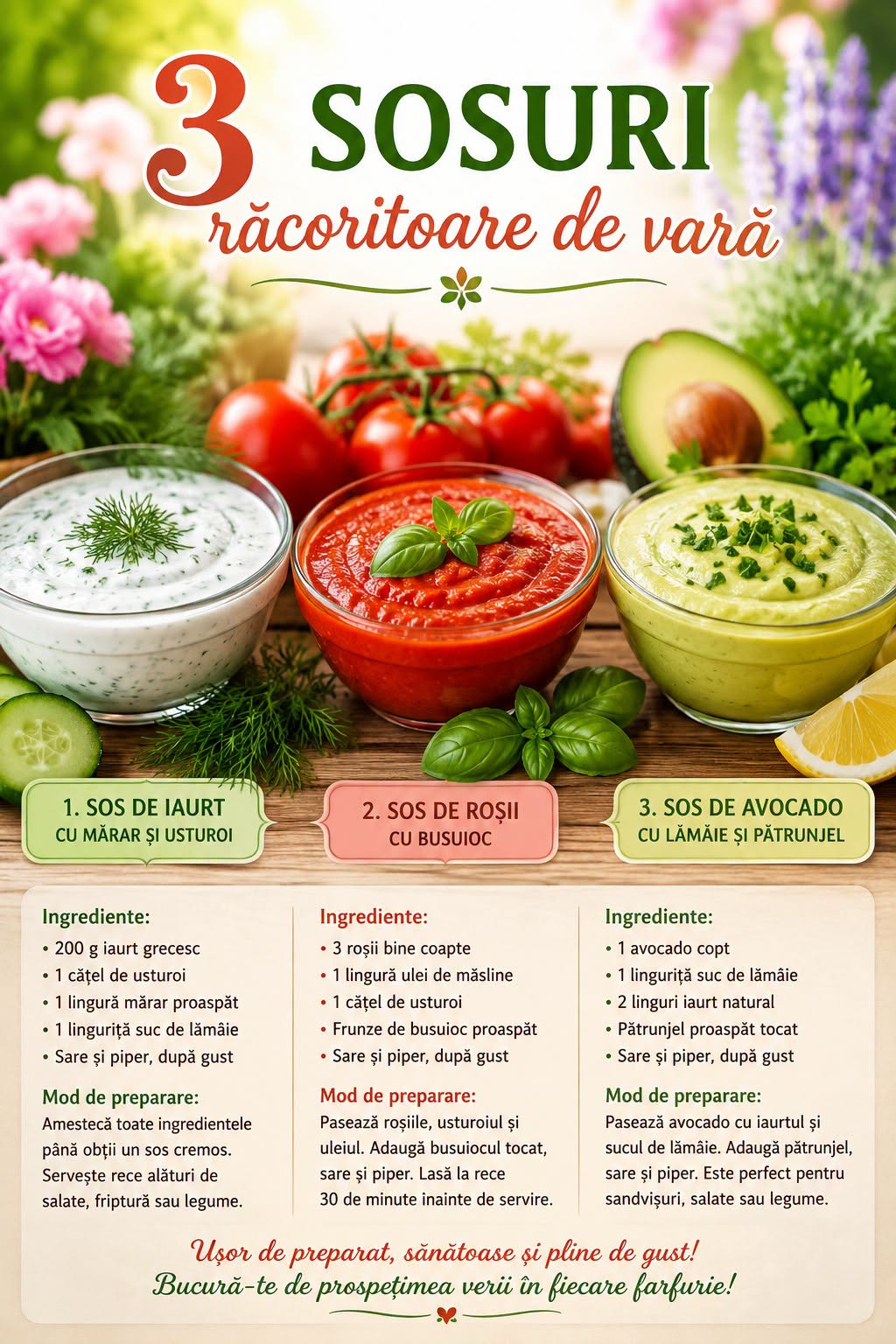 3 sosuri de casă ușor de preparat