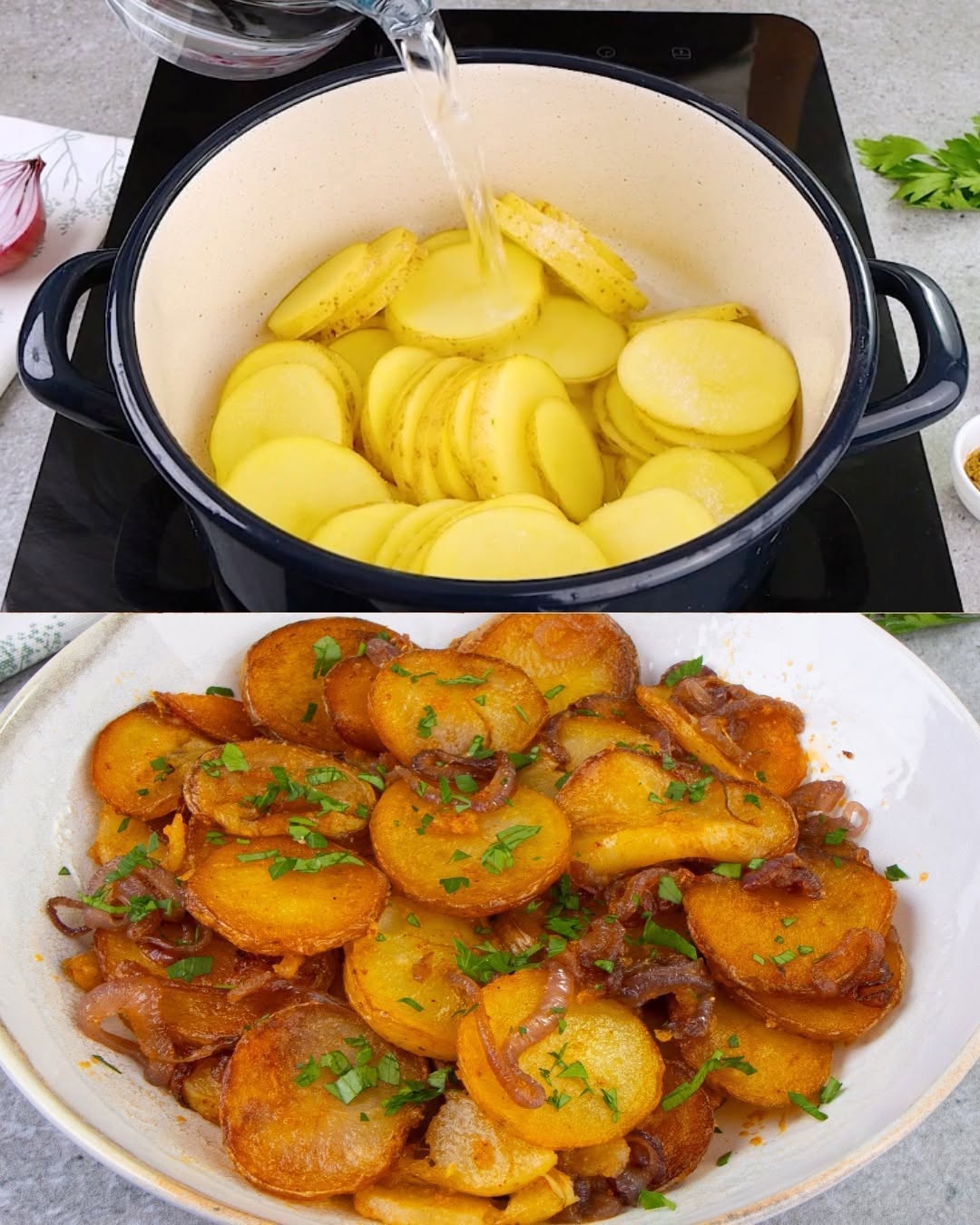 Cartofi Lyonnaise tradiționali