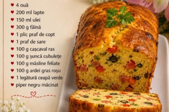 Chec aperitiv pufos cu șuncă, cașcaval și măsline