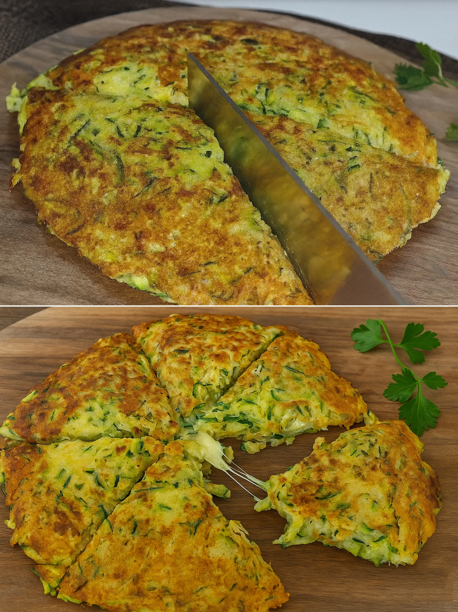 Frittata cu dovlecei, ciuperci și fulgi de ovăz