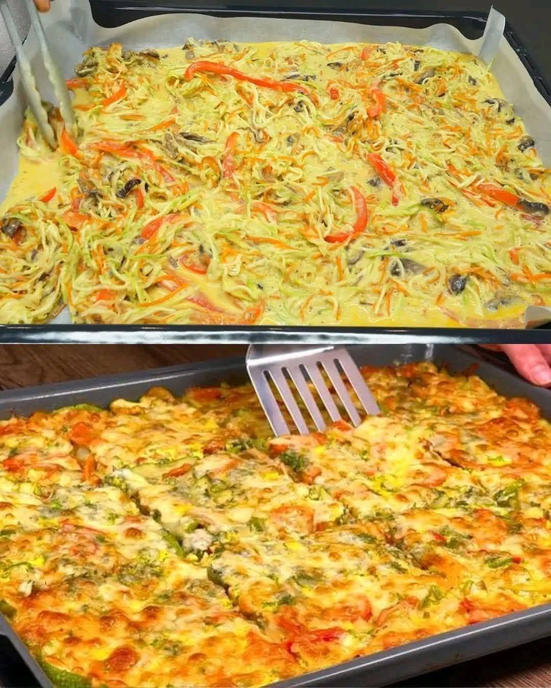 Frittata de legume cu brânză și sos cremos de usturoi