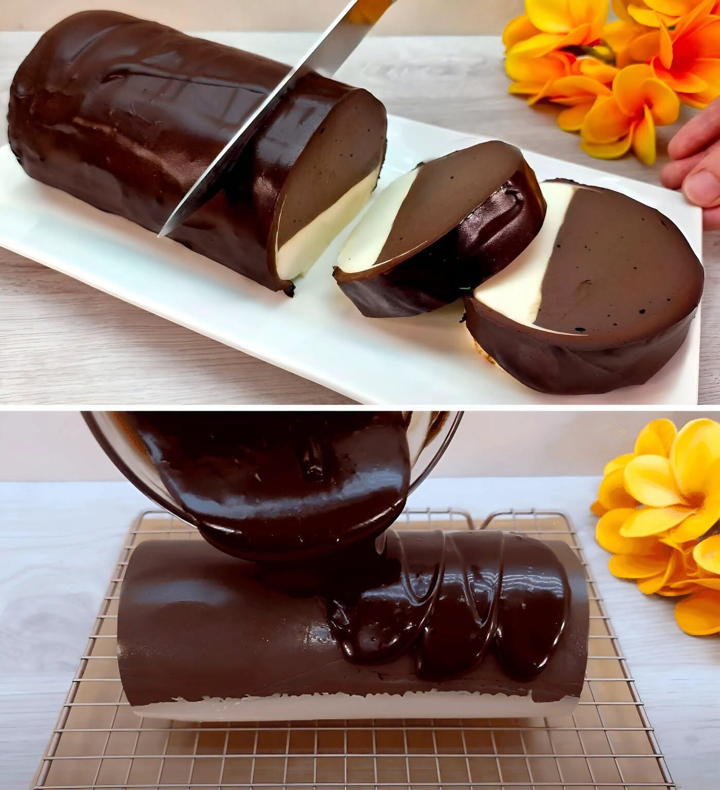 Mousse de ciocolată fără coacere în două straturi