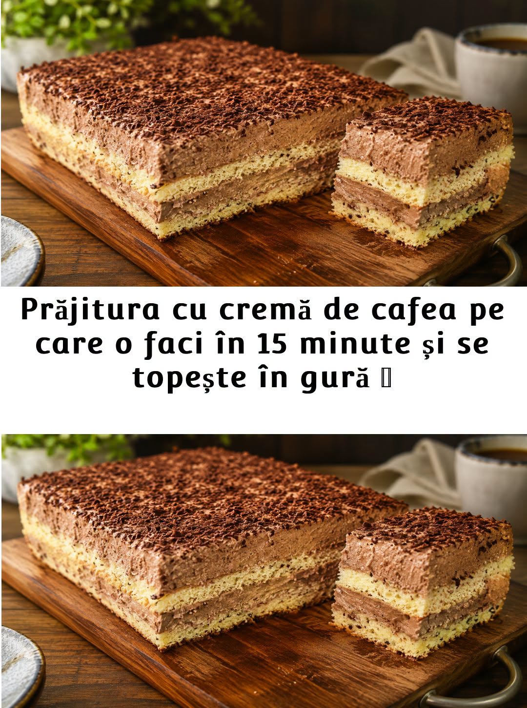 Prăjitură cu cremă de cafea fără coacere Prăjitură cu cremă de cafea fără coacere