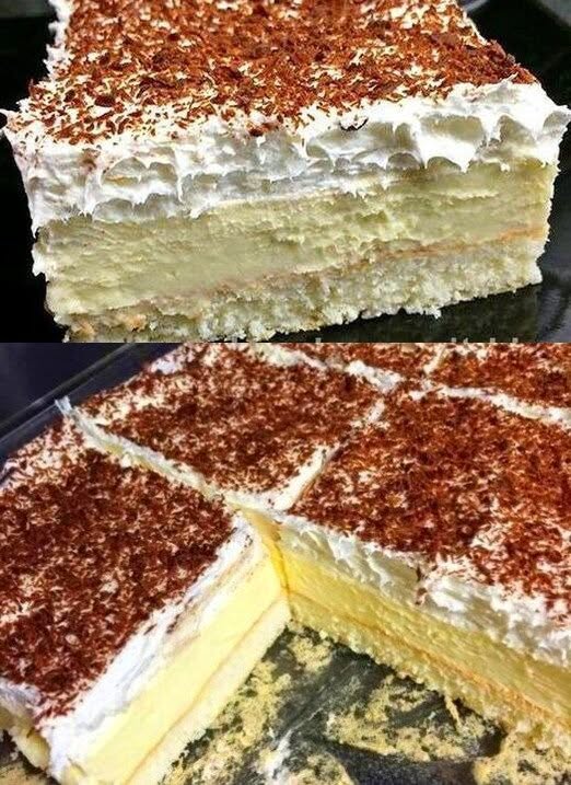 Prăjitură cu cremă de vanilie fără coacere Prăjitură cu cremă de vanilie fără coacere