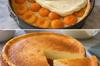 Prăjitură delicioasă cu brânză și caise