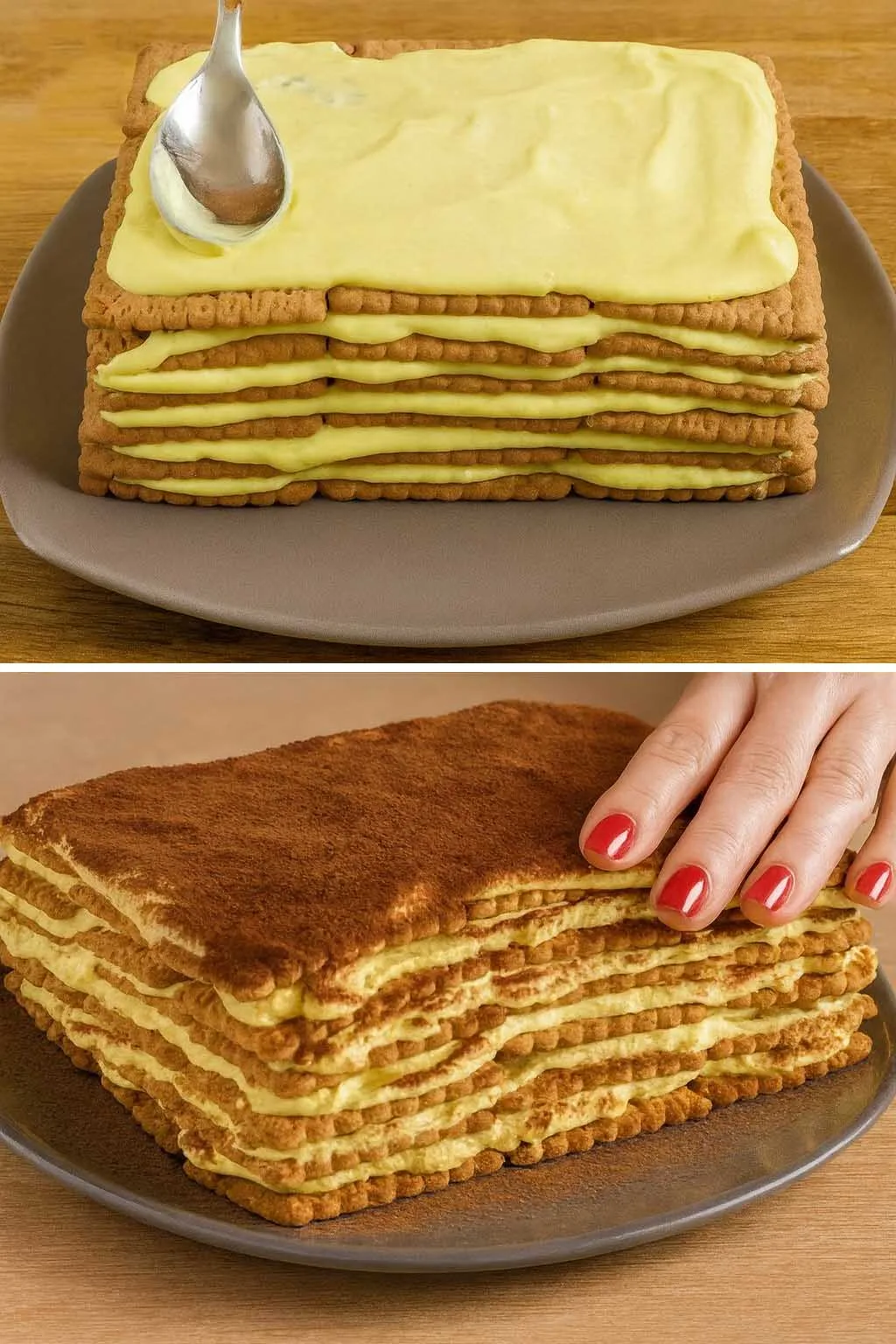 Tiramisu cu biscuiți și iaurt grecesc 