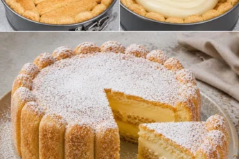 Tort fără coacere cu pișcoturi și cremă de vanilie