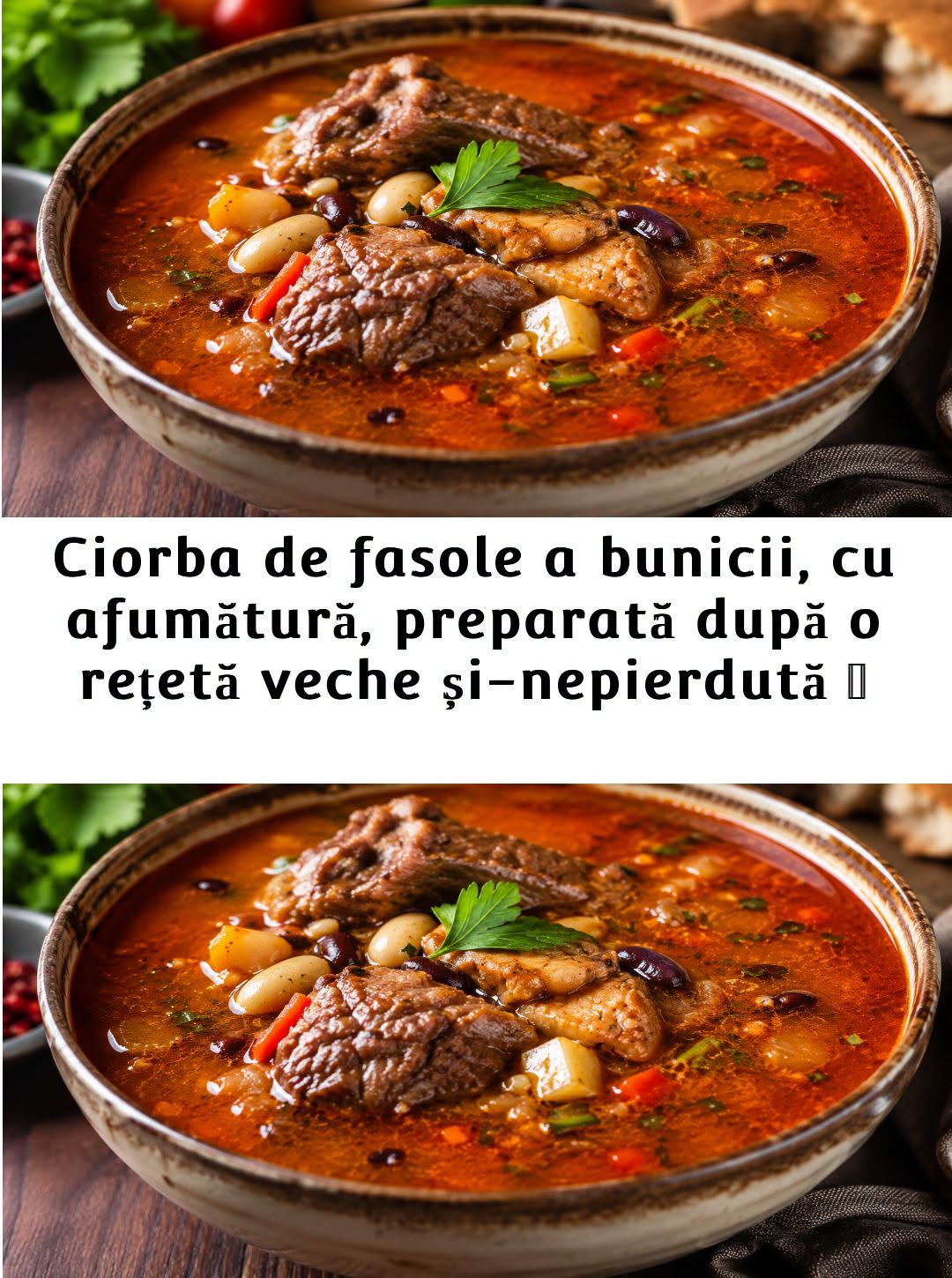Ciorbă de Fasole cu Afumătură după Rețeta Bunicii