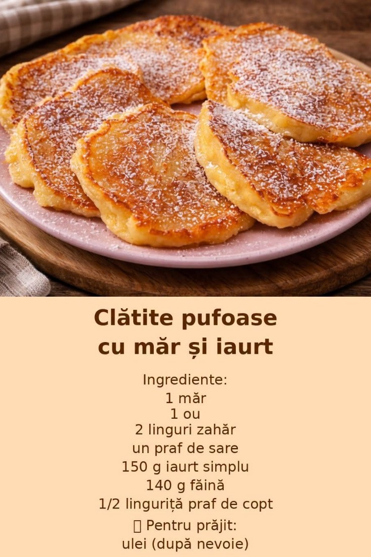 Clătite Pufoase cu Măr și Iaurt 